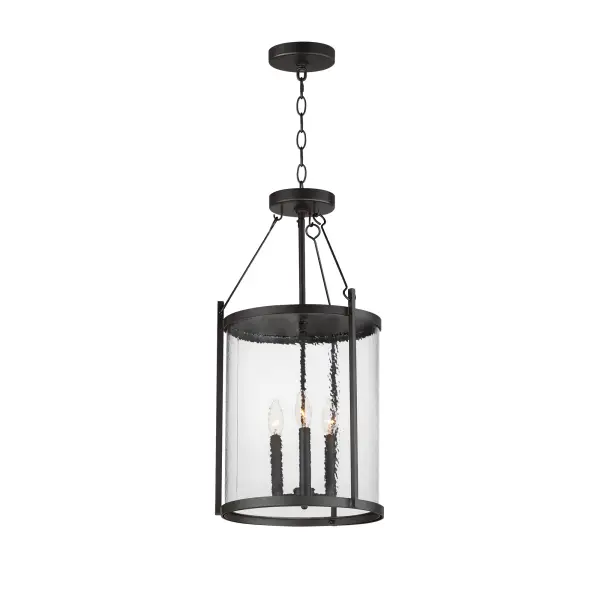 Belfry Three Light Outdoor Pendant in Matte Black - Image 1