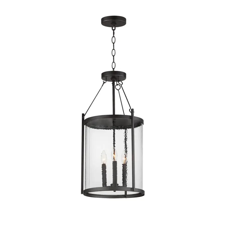 Belfry Three Light Outdoor Pendant in Matte Black - Image 1