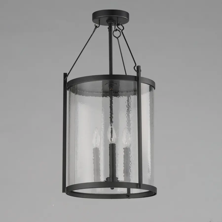 Belfry Three Light Outdoor Pendant in Matte Black - Image 3