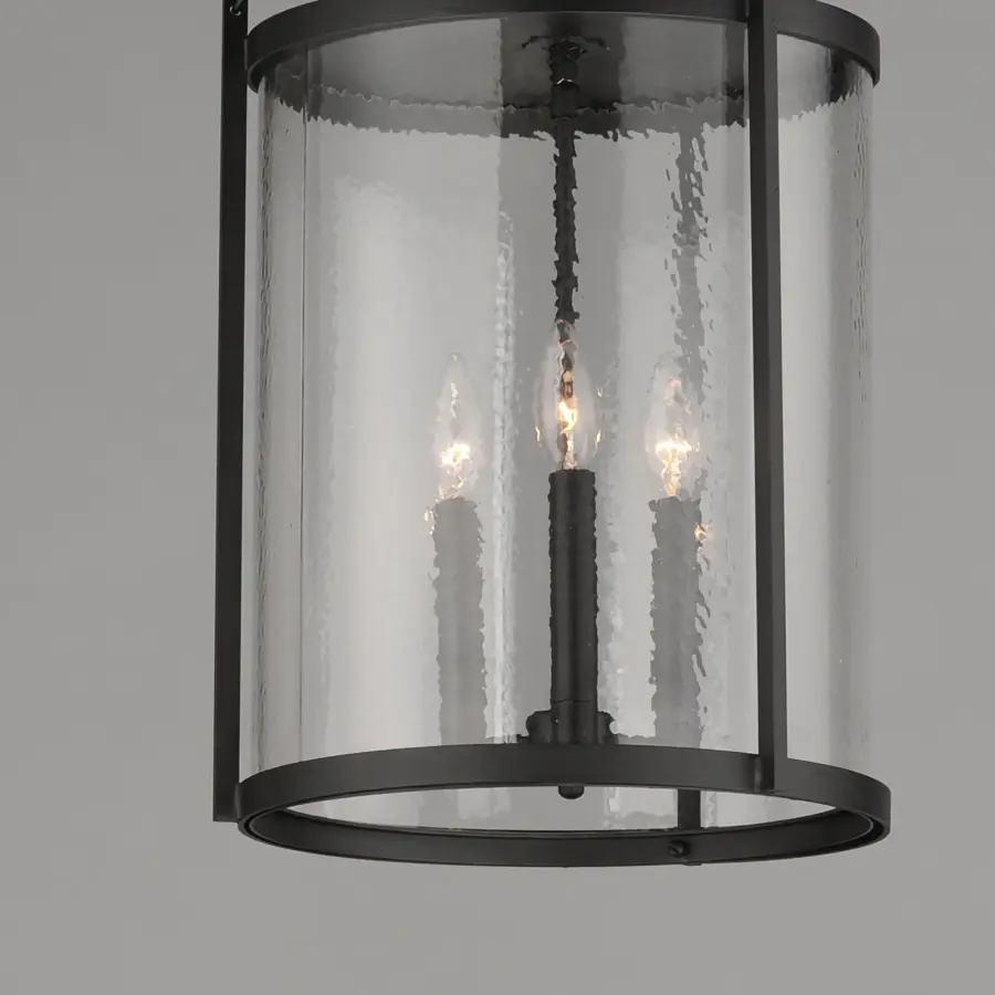 Belfry Three Light Outdoor Pendant in Matte Black - Image 4