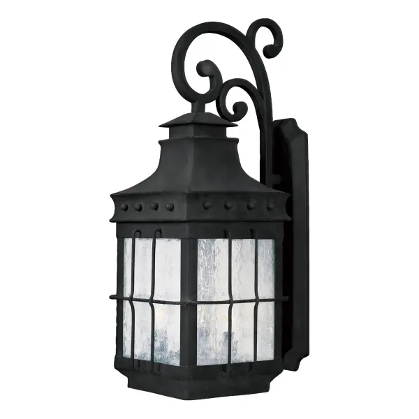 Nantucket is a traditional, early American style collection from Maxim Lighting International in Country Forge finish with Seedy glass.