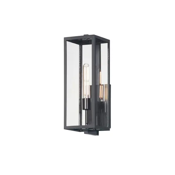 An elongated rectangular shaped design that is both minimalist and industrial. Die cast frames of Dark Bronze support Clear glass panels that provide an unobstructed view of the lantern's interior. Customize with your choice of lamps from vintage to tubular.