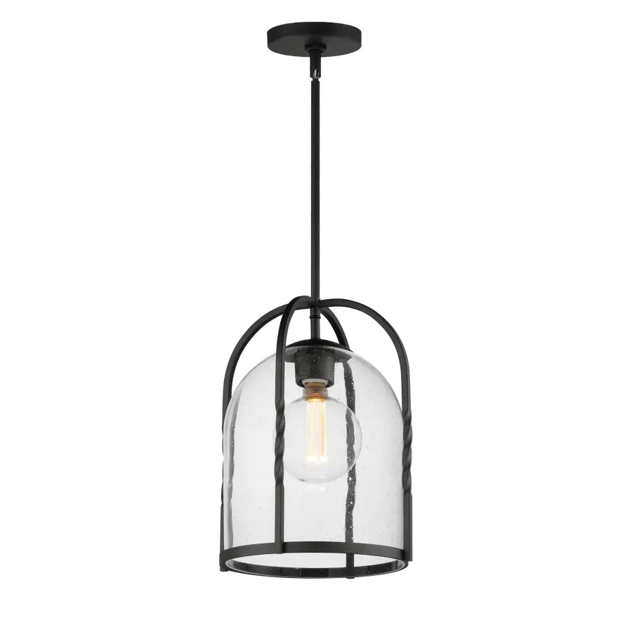 Foundry One Light Outdoor Pendant in Black - Image 1
