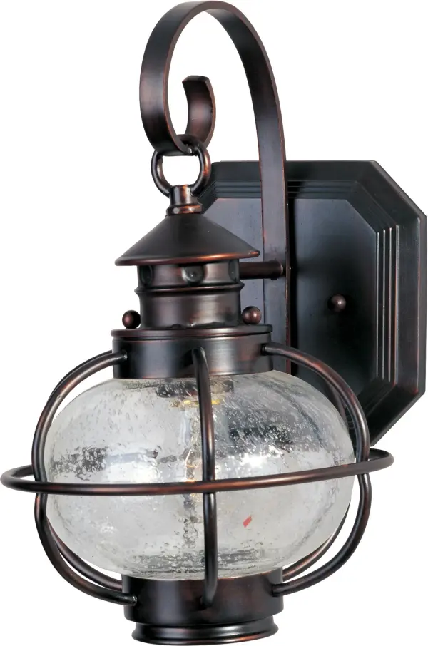 Portsmouth is a traditional, early American style collection from Maxim Lighting International in Oil Rubbed Bronze finish with Seedy glass.