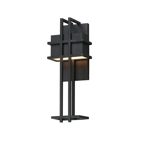 A modern interpretation of the arts & crafts movement, this anti-corrosive aluminum frame combines traditional elements with the latest technology. A concealed LED downlight, housed at the top of the frame, casts a striking pattern of light along the wall, adding depth and warmth to any space. Finished in Matte Black, this fixture seamlessly blends timeless design with modern innovation. Collection: Prairie Finish: Black Width: 6.50" Height: 17.00" Weight: 4.00 lb Extension from Wall: 4.00" Wire: 8" Canopy: 9.5"x5" Bulbs Included Number of Bulbs: 1 Maximum Wattage: 12.00 W Bulb Base: Integrated Light Source: LED Light Output: 760.00 lm Color Temperature: 3000 K CRI: 90 Rated Average Life: 20000 Voltage: 120.00 V Material: Stainless Steel, Aluminum, Acrylic Safety Listing: cETLus Safety Rating: Wet ADA LED Spec Sheet Instructions