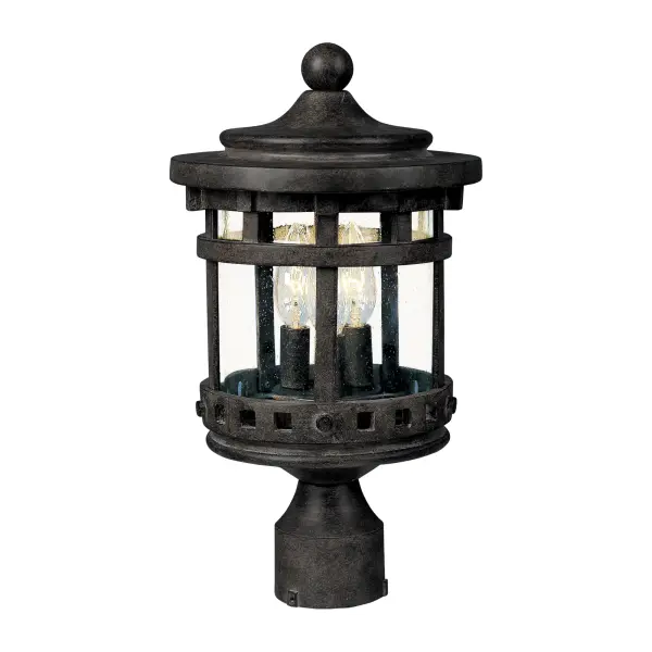 Santa Barbara Cast is a transitional style collection from Maxim Lighting International in Sienna finish with Seedy glass.