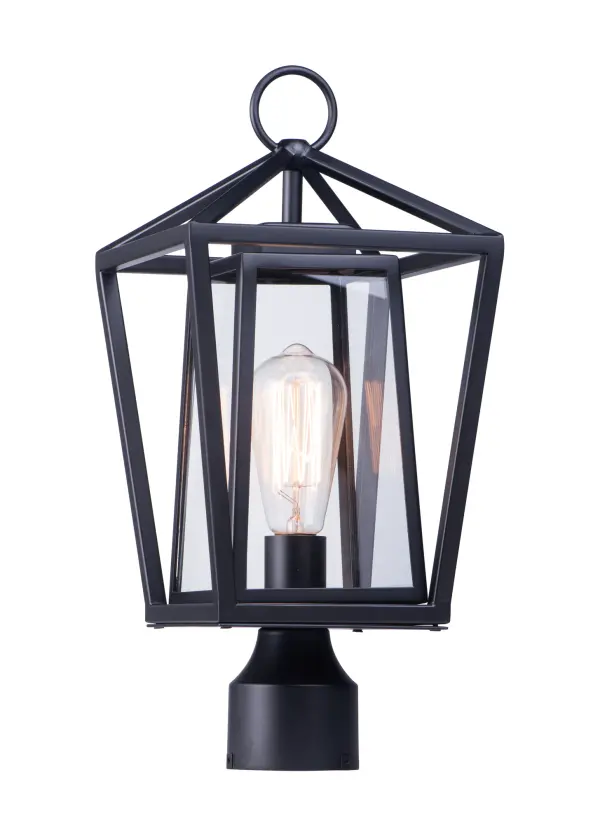 This frame inside a frame design is the perfect update to this classically inspired outdoor lantern. Durable stainless steel construction is finished in Black and supports an inner frame of Clear panels of glass for a crisp and clean appearance.
