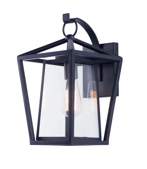 This frame inside a frame design is the perfect update to this classically inspired outdoor lantern. Durable stainless steel construction is finished in Black and supports an inner frame of Clear panels of glass for a crisp and clean appearance.