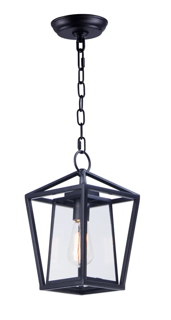 This frame inside a frame design is the perfect update to this classically inspired outdoor lantern. Durable stainless steel construction is finished in Black and supports an inner frame of Clear panels of glass for a crisp and clean appearance.