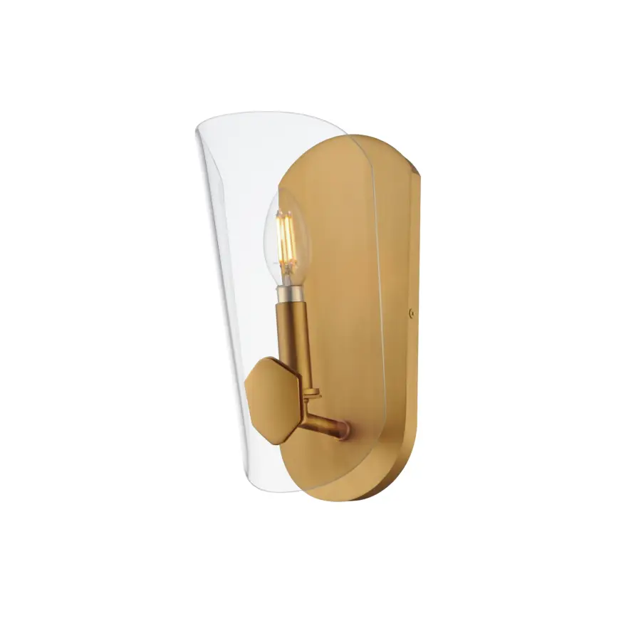 Armory One Light Wall Sconce in Natural Aged Brass - Image 1