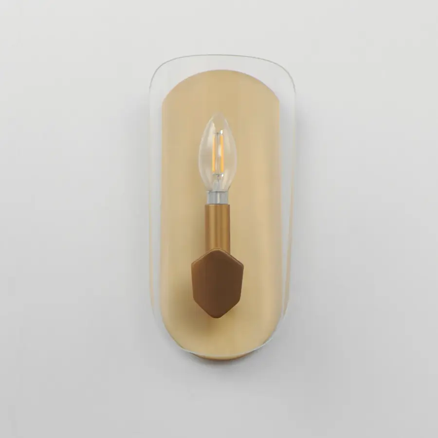 Armory One Light Wall Sconce in Natural Aged Brass - Image 2