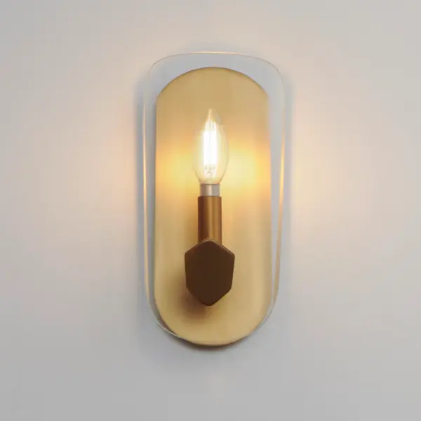 Armory One Light Wall Sconce in Natural Aged Brass - Image 3
