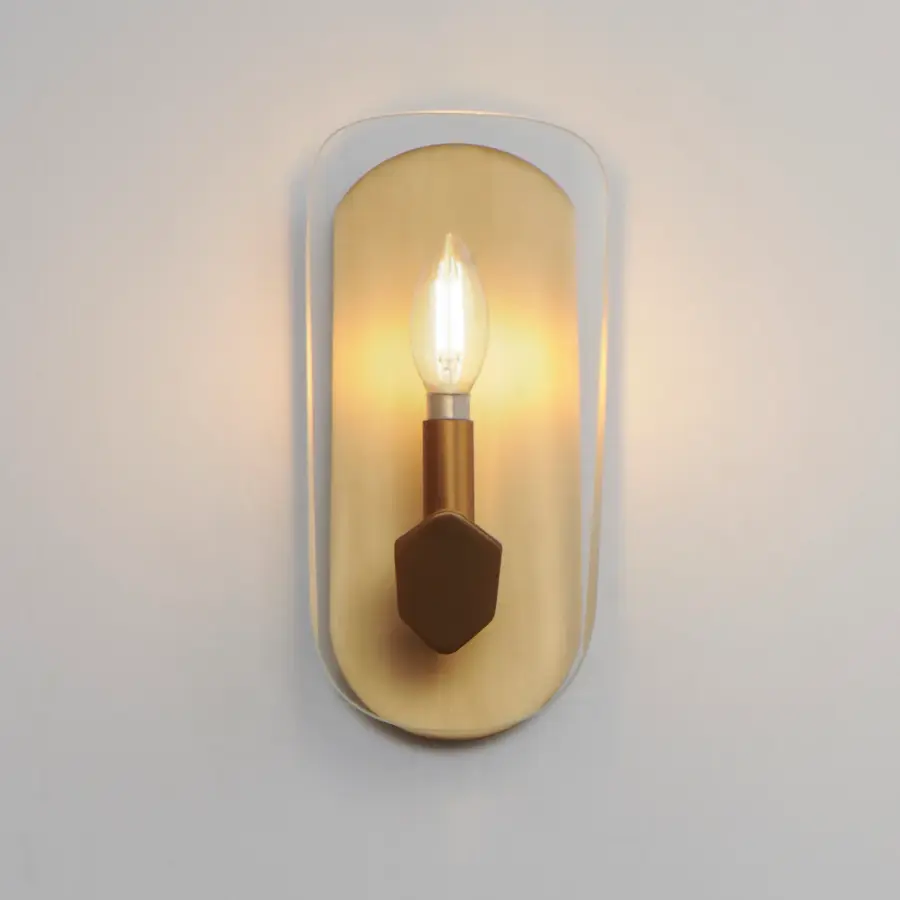 Armory One Light Wall Sconce in Natural Aged Brass - Image 3