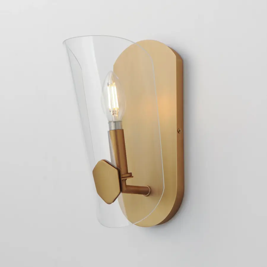 Armory One Light Wall Sconce in Natural Aged Brass - Image 4