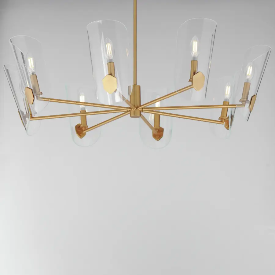 Armory Eight Light Chandelier in Natural Aged Brass - Image 2