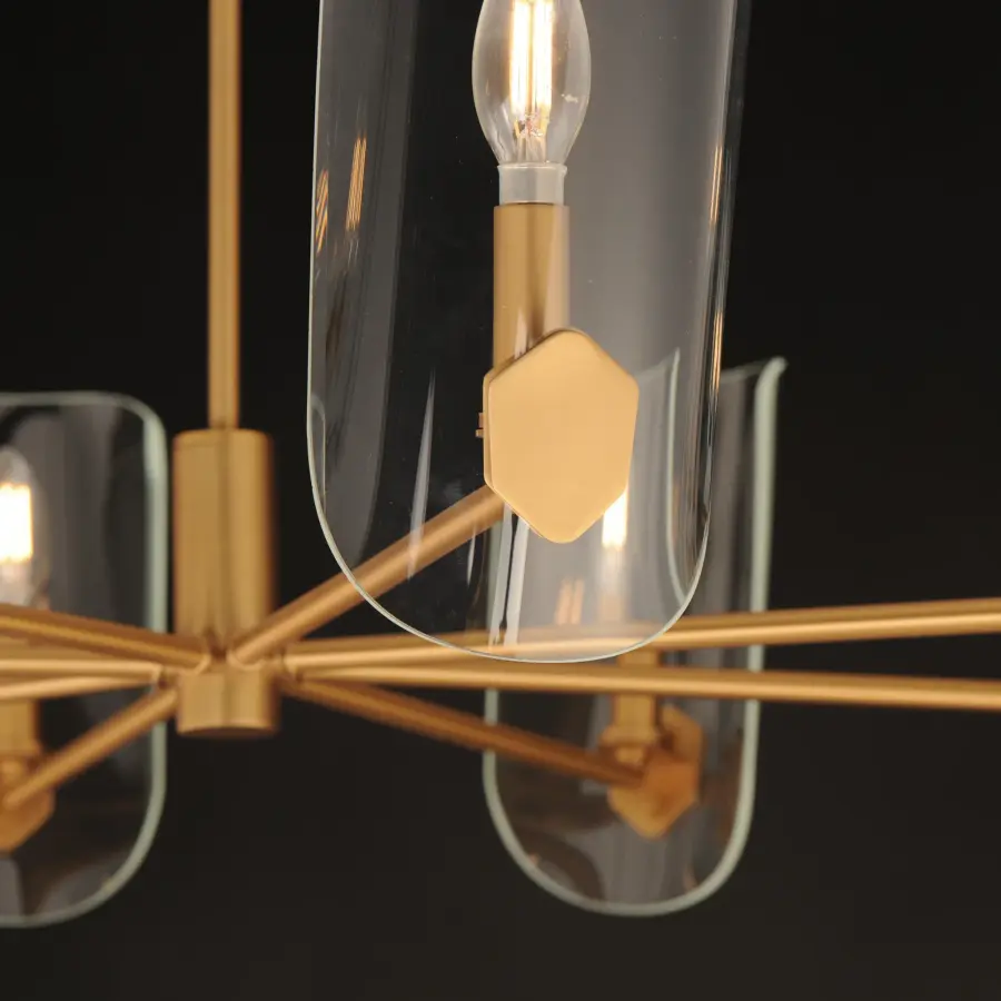 Armory Eight Light Chandelier in Natural Aged Brass - Image 4