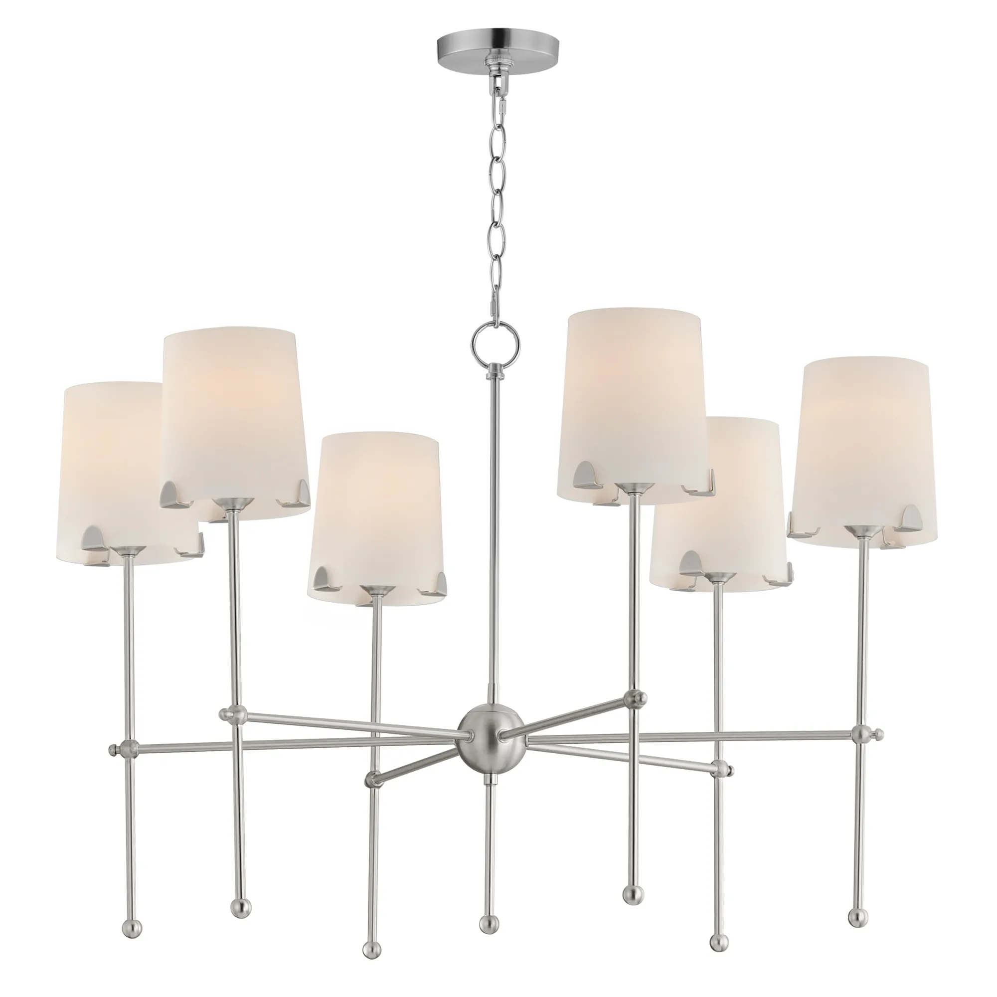 Huntington Six Light Chandelier in Satin Nickel