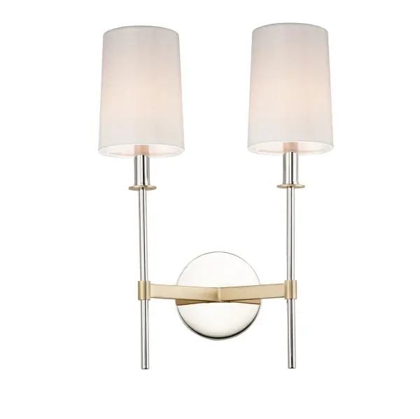 Uptown Two Light Wall Sconce in Satin Brass / Polished Nickel - Image 1