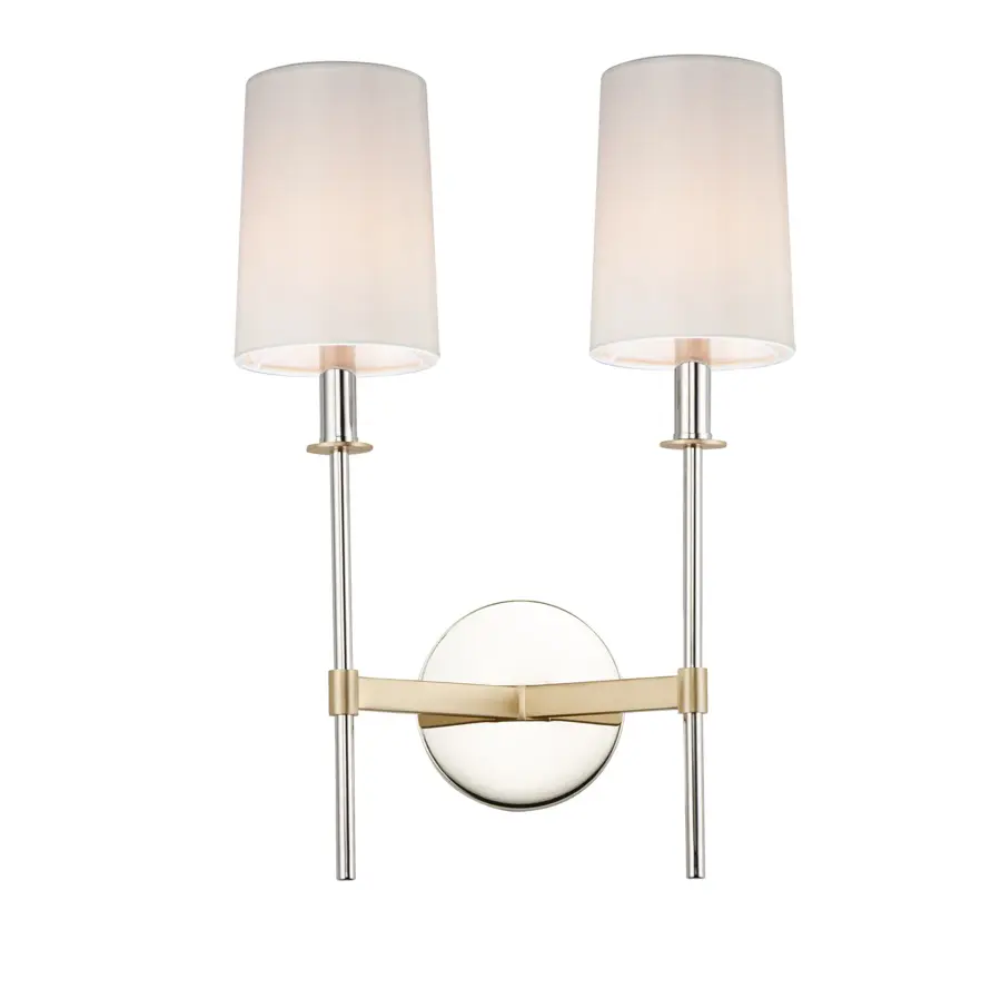 Uptown Two Light Wall Sconce in Satin Brass / Polished Nickel - Image 1
