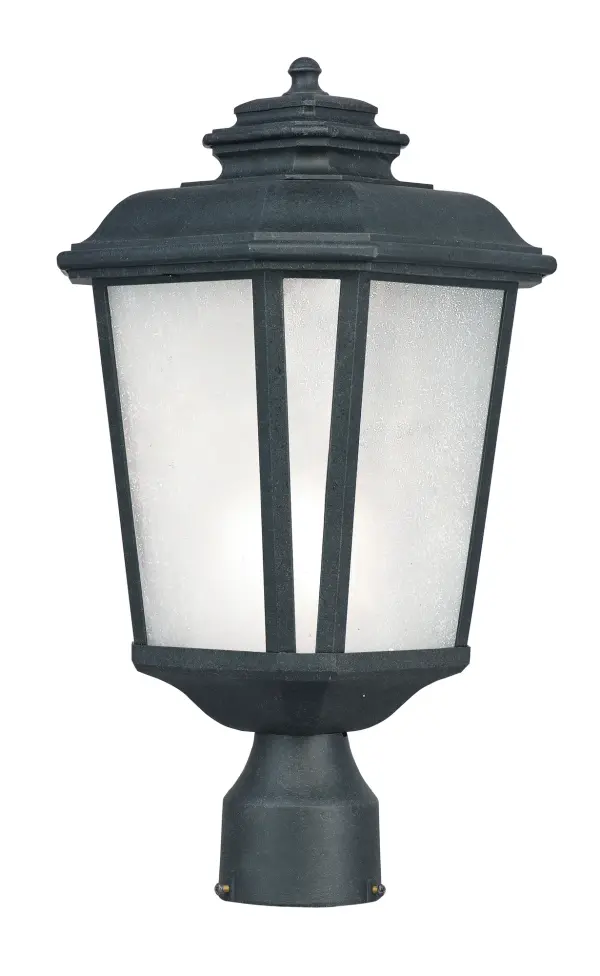 A classical, traditional style finished in a rustic Black Oxide finish with Weathered Frost glass is sure to add elegance to your home's exterior. Available in both incandescent and fluorescent versions with an source to consider.