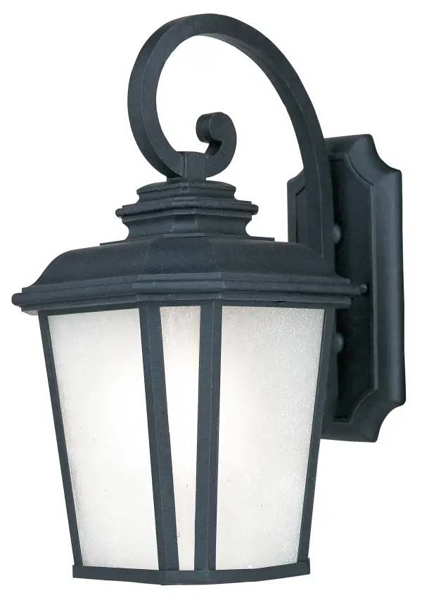 A classical, traditional style finished in a rustic Black Oxide finish with Weathered Frost glass is sure to add elegance to your home's exterior. Available in both incandescent and fluorescent versions with an source to consider.