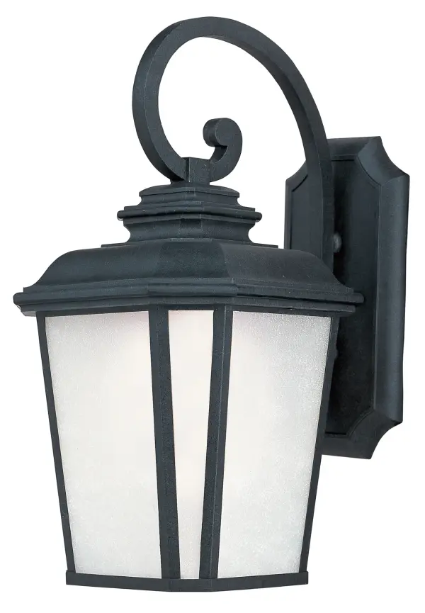 A classical, traditional style finished in a rustic Black Oxide finish with Weathered Frost glass is sure to add elegance to your home's exterior. Available in both incandescent and fluorescent versions with an source to consider.