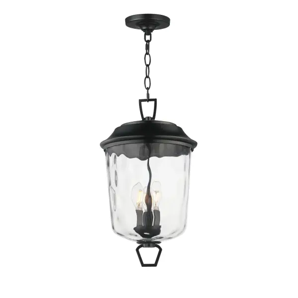 The Prescott collection of outdoor lanterns reimagines a classic design with timeless elegance. Crafted with a durable die-cast aluminum frame and finished in a sleek Matte Black, these lanterns exude a refined, understated charm. The water glass shade creates a beautiful lighting effect as it casts dazzling patterns on its surrounding surfaces. Thoughtfully updated with simple stirrup hook details, the collection effortlessly blends tradition with modern sophistication.
