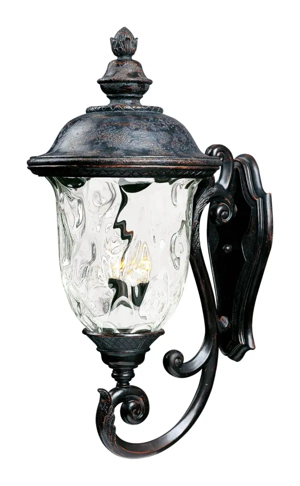 Carriage House DC is a traditional, early American style collection from Maxim Lighting International in Oriental Bronze finish with Water Glass glass.
