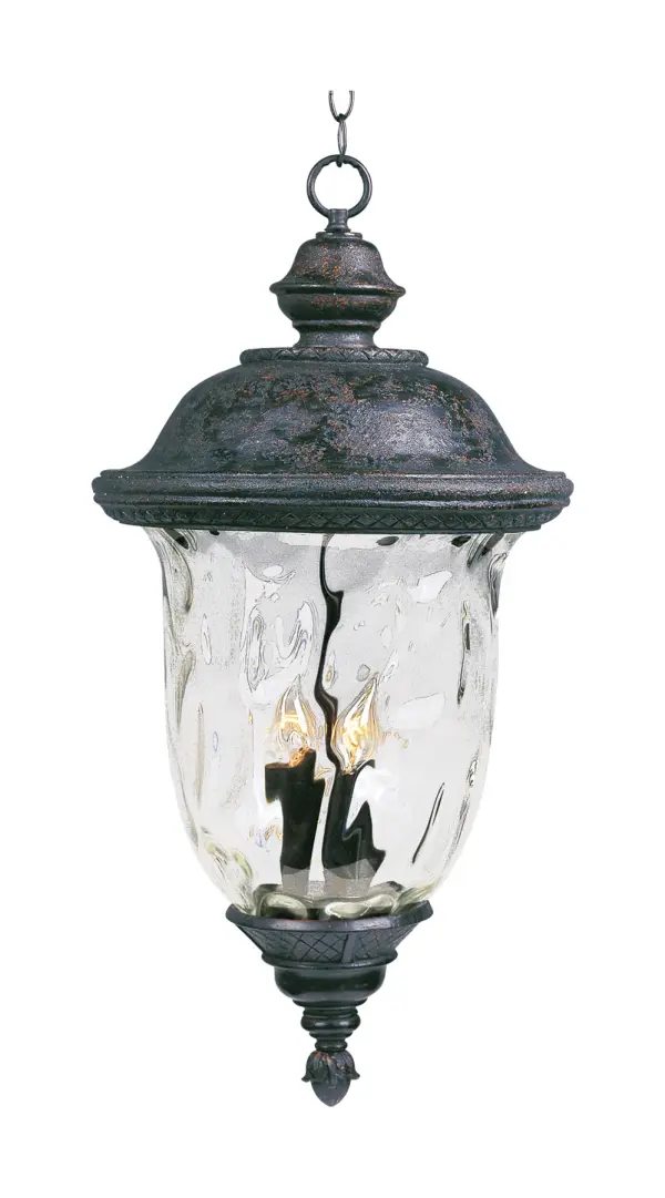 Carriage House DC is a traditional, early American style collection from Maxim Lighting International in Oriental Bronze finish with Water Glass glass.