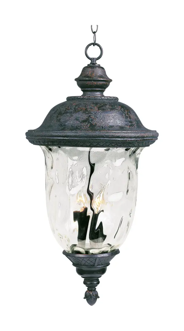 Carriage House DC is a traditional, early American style collection from Maxim Lighting International in Oriental Bronze finish with Water Glass glass.