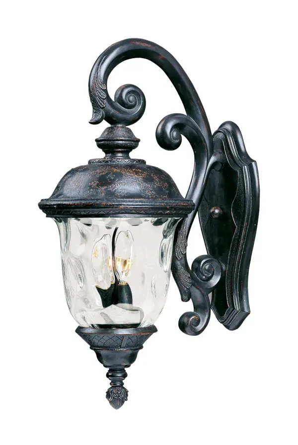 Carriage House DC is a traditional, early American style collection from Maxim Lighting International in Oriental Bronze finish with Water Glass glass.
