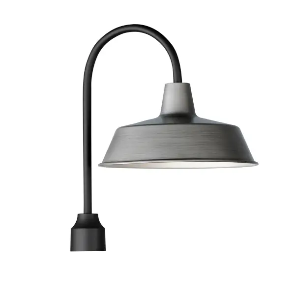 Pier M One Light Post Lantern in Weathered Zinc/Black - Image 1