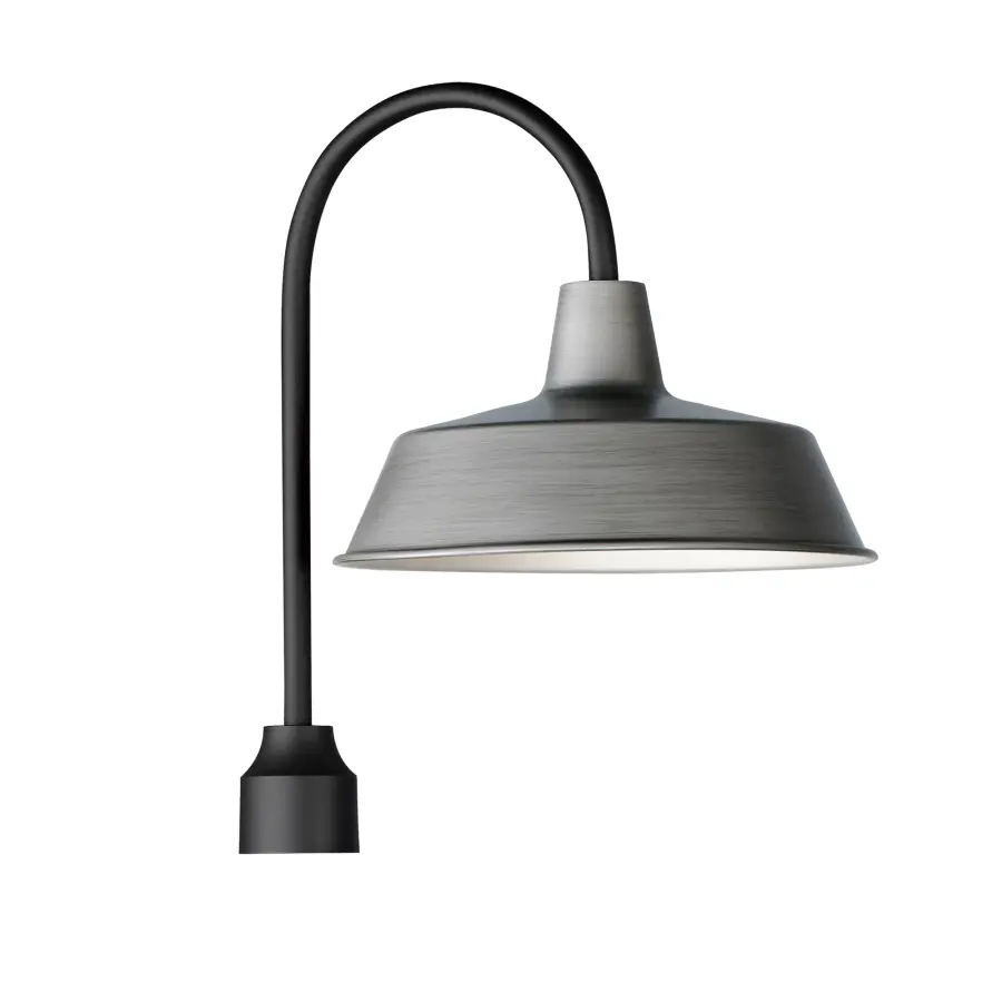 Pier M One Light Post Lantern in Weathered Zinc/Black - Image 1