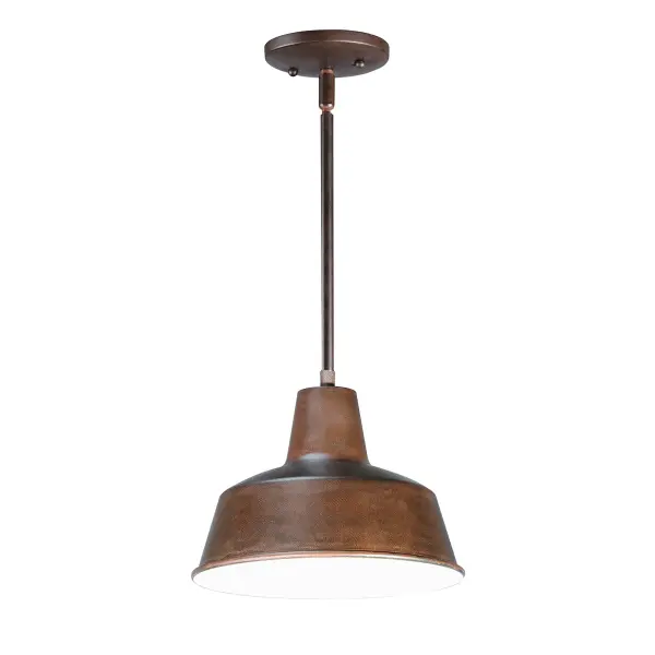 Picture yourself in an old gangster movie and the lighting on the wharf would look very much like this collection. This all-aluminum collection is available in your choice of Weathered Zinc, Empire Bronze, or Black and is at a price point sure to please. Collection: Pier M Finish: Empire Bronze Width: 10.25" Height: 7.87" Length: 10.25" Weight: 2.20 lb Wire: 72" Canopy: 4.5"x4.5"x0.75" Number of Bulbs: 1 Maximum Wattage: 60.00 W Bulb Type: A19 Bulb Base: E26 Medium Light Source: Incandescent Dimmable Voltage: 120.00 V Material: Aluminum, Steel Safety Listing: cETLus Safety Rating: Damp Dark Sky Manufacturer Warranty: 1 Spec Sheet Instructions Parts Diagram