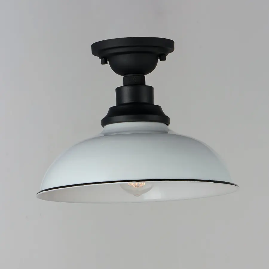 Granville One Light Outdoor Ceiling Mount in White / Black - Image 2