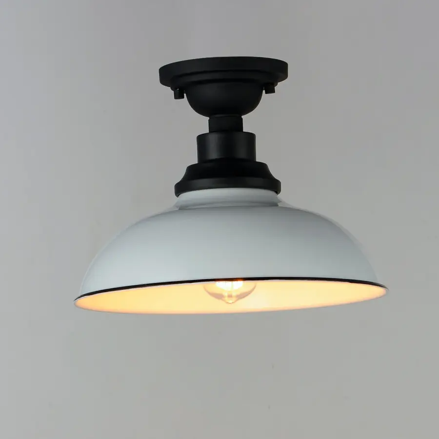 Granville One Light Outdoor Ceiling Mount in White / Black - Image 3