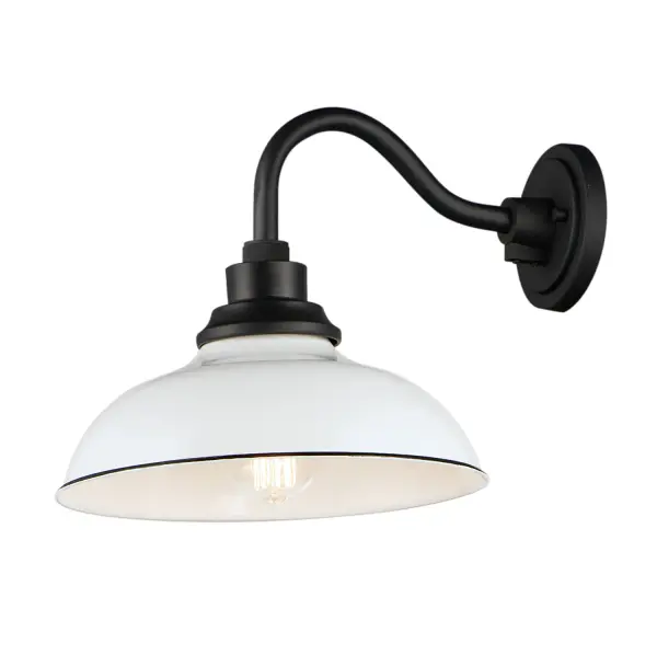 Granville One Light Outdoor Wall Lantern in White / Black - Image 1