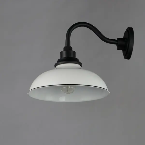 Granville One Light Outdoor Wall Lantern in White / Black - Image 2