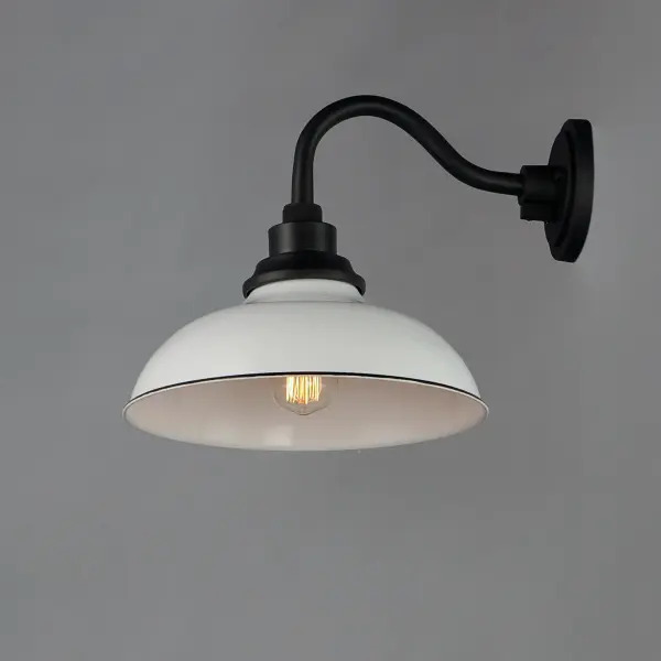 Granville One Light Outdoor Wall Lantern in White / Black - Image 3