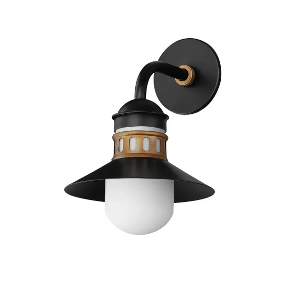 Admiralty One Light Outdoor Wall Sconce in Black / Antique Brass - Image 1