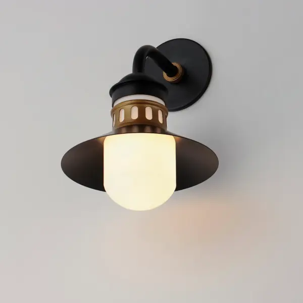 Admiralty One Light Outdoor Wall Sconce in Black / Antique Brass - Image 4
