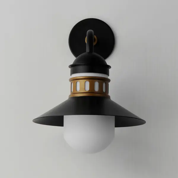 Admiralty One Light Outdoor Wall Sconce in Black / Antique Brass - Image 2