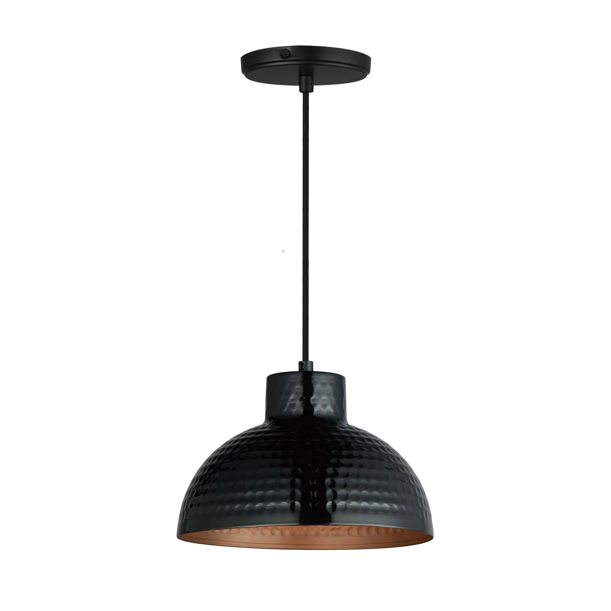 Rockport One Light Pendant in Black / Antique Copper