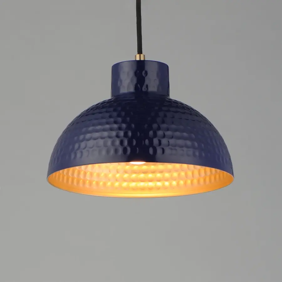 Rockport One Light Pendant in Glossy Navy / Natural Aged Brass - Image 3