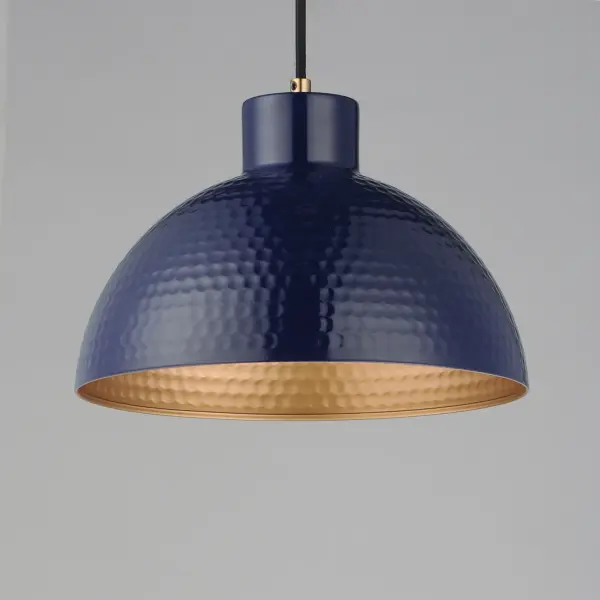 Rockport One Light Pendant in Glossy Navy / Natural Aged Brass - Image 3
