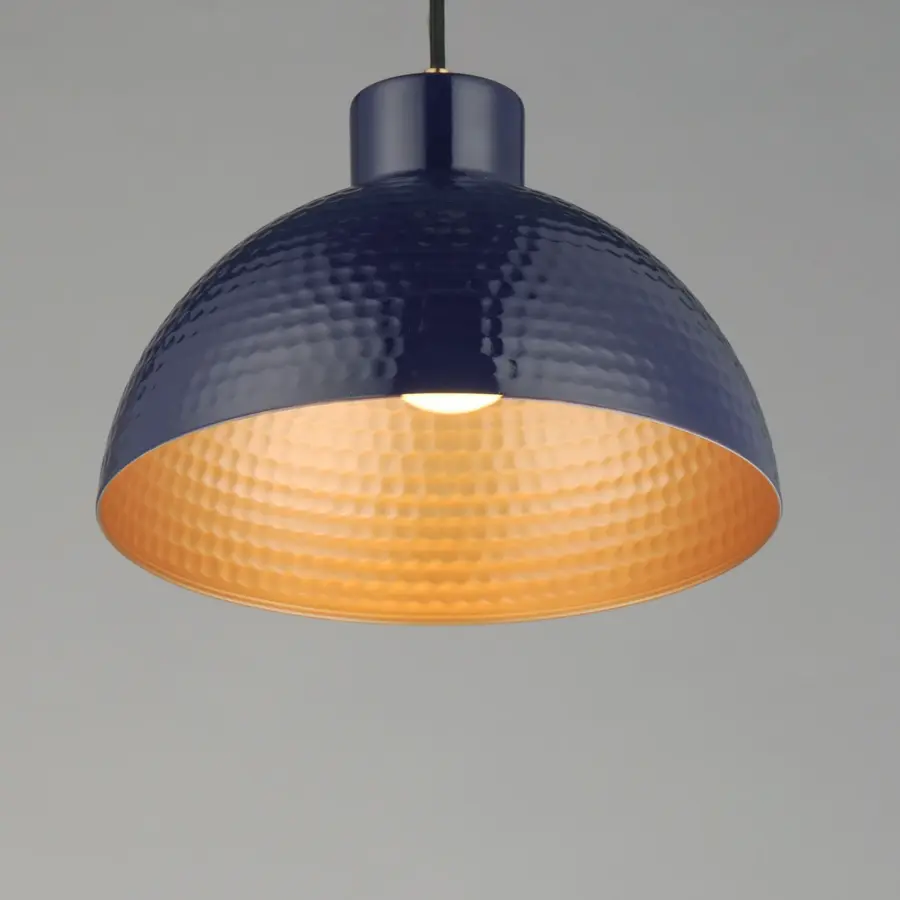 Rockport One Light Pendant in Glossy Navy / Natural Aged Brass - Image 4