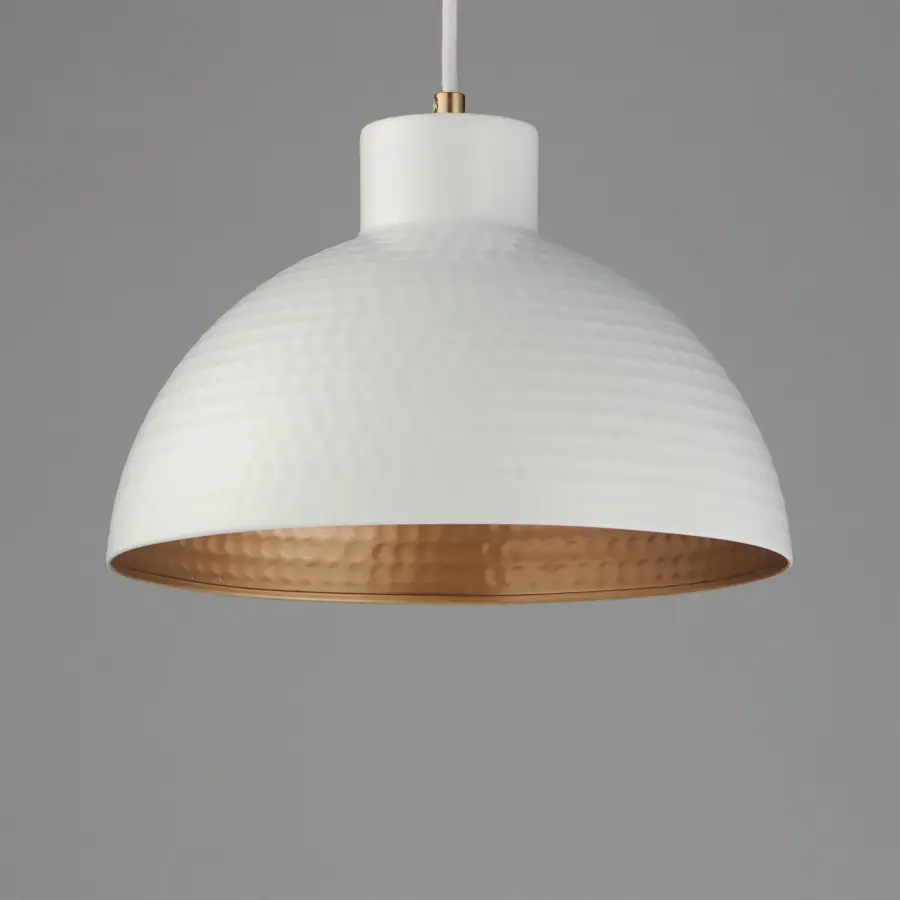 Rockport One Light Pendant in White/Natural Aged Brass - Image 3