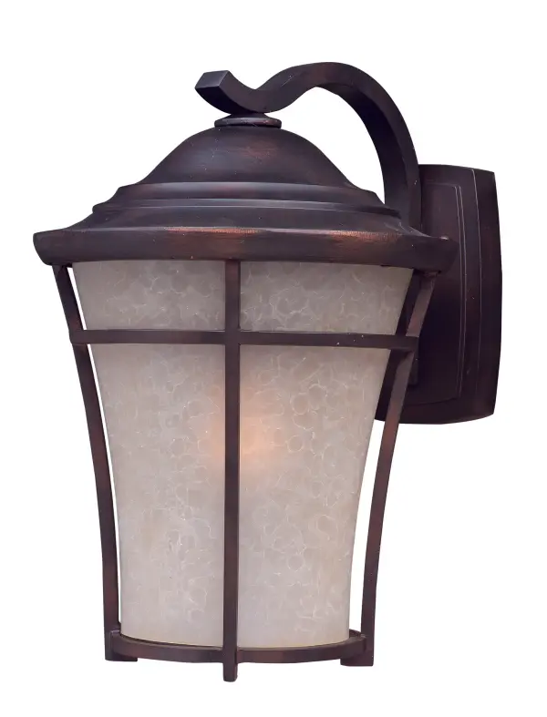 This transitional design in Die Cast aluminum has a remarkable price point. Finished in Copper Oxide with a hand painted Lace glass and two lamping options of both fluorescent and incandescent versions available. Adds additional energy savings and long life.