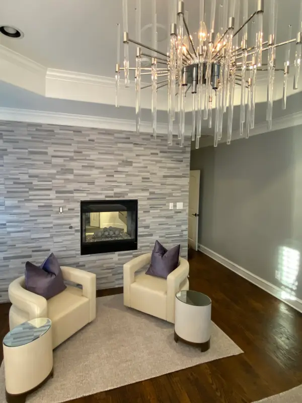 Divine Eight Light Chandelier in Polished Nickel - Image 5