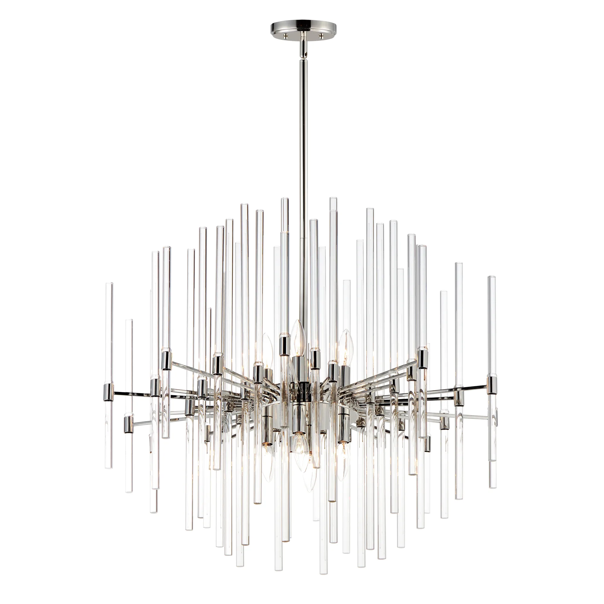 Divine Eight Light Pendant in Polished Nickel